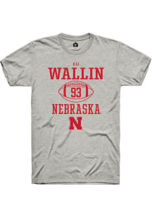 Kai Wallin Ash Nebraska Cornhuskers NIL Sport Icon Short Sleeve T Shirt