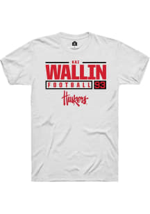 Kai Wallin White Nebraska Cornhuskers NIL Stacked Box Short Sleeve T Shirt