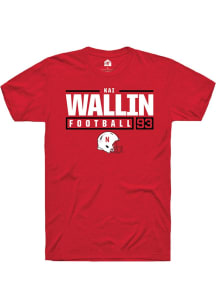 Kai Wallin Red Nebraska Cornhuskers NIL Stacked Box Short Sleeve T Shirt