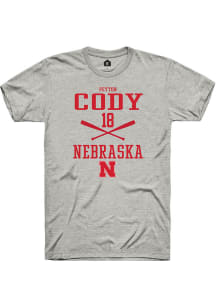 Peyton Cody  Nebraska Cornhuskers Ash Rally NIL Sport Icon Short Sleeve T Shirt