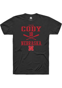 Peyton Cody  Nebraska Cornhuskers Black Rally NIL Sport Icon Short Sleeve T Shirt