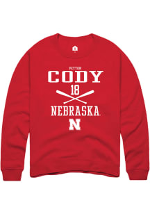 Peyton Cody  Rally Nebraska Cornhuskers Mens Red NIL Sport Icon Long Sleeve Crew Sweatshirt