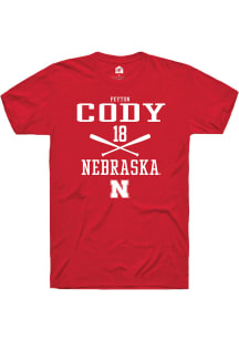 Peyton Cody  Nebraska Cornhuskers Red Rally NIL Sport Icon Short Sleeve T Shirt