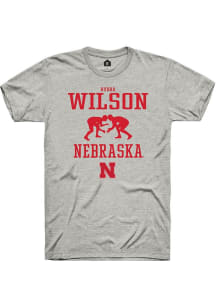 Bubba Wilson Ash Nebraska Cornhuskers NIL Sport Icon Short Sleeve T Shirt