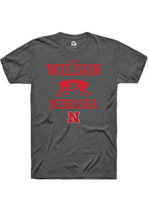 Bubba Wilson Dark Grey Nebraska Cornhuskers NIL Sport Icon Short Sleeve T Shirt