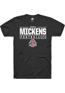 Joshua Mickens Black Ohio State Buckeyes NIL Stacked Box Short Sleeve T Shirt