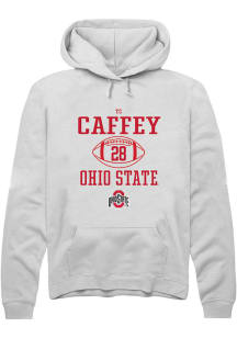 TC Caffey Rally Mens White Ohio State Buckeyes NIL Sport Icon Hooded Sweatshirt