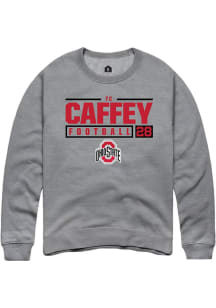 TC Caffey Rally Mens Graphite Ohio State Buckeyes NIL Stacked Box Crew Sweatshirt