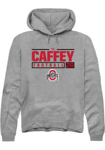 TC Caffey Rally Mens Graphite Ohio State Buckeyes NIL Stacked Box Hooded Sweatshirt