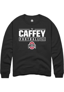 TC Caffey Rally Mens Black Ohio State Buckeyes NIL Stacked Box Crew Sweatshirt