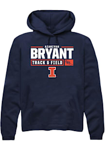 Azariyah Bryant  Rally Illinois Fighting Illini Mens Navy Blue NIL Stacked Box Long Sleeve Hoodie