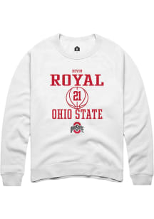 Devin Royal Rally Mens White Ohio State Buckeyes NIL Sport Icon Crew Sweatshirt
