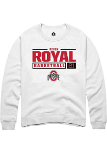 Devin Royal Rally Mens White Ohio State Buckeyes NIL Stacked Box Crew Sweatshirt