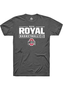 Devin Royal Dark Grey Ohio State Buckeyes NIL Stacked Box Short Sleeve T Shirt