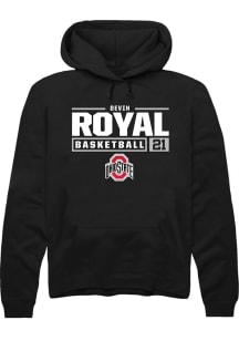 Devin Royal Rally Mens Black Ohio State Buckeyes NIL Stacked Box Hooded Sweatshirt