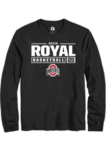 Devin Royal Rally Mens Black Ohio State Buckeyes NIL Stacked Box Tee