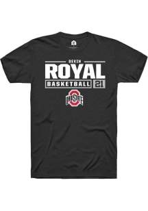 Devin Royal Black Ohio State Buckeyes NIL Stacked Box Short Sleeve T Shirt