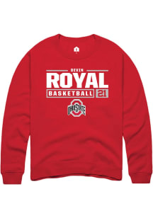 Devin Royal Rally Mens Red Ohio State Buckeyes NIL Stacked Box Crew Sweatshirt