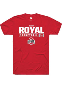 Devin Royal Red Ohio State Buckeyes NIL Stacked Box Short Sleeve T Shirt