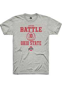Jamison Battle  Ohio State Buckeyes Ash Rally NIL Sport Icon Short Sleeve T Shirt