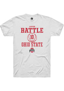Jamison Battle  Ohio State Buckeyes White Rally NIL Sport Icon Short Sleeve T Shirt