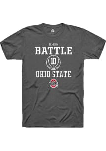 Jamison Battle  Ohio State Buckeyes Dark Grey Rally NIL Sport Icon Short Sleeve T Shirt