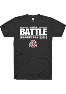 Jamison Battle  Ohio State Buckeyes Black Rally NIL Stacked Box Short Sleeve T Shirt