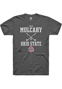 Drew Mulcahy  Ohio State Buckeyes Dark Grey Rally NIL Sport Icon Short Sleeve T Shirt