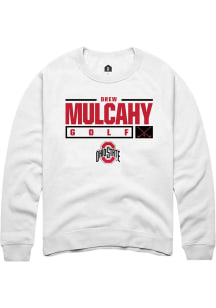 Drew Mulcahy  Rally Ohio State Buckeyes Mens White NIL Stacked Box Long Sleeve Crew Sweatshirt