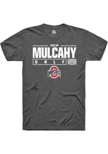 Drew Mulcahy  Ohio State Buckeyes Dark Grey Rally NIL Stacked Box Short Sleeve T Shirt