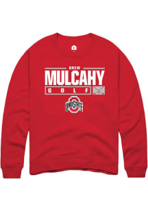 Drew Mulcahy  Rally Ohio State Buckeyes Mens Red NIL Stacked Box Long Sleeve Crew Sweatshirt