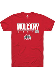 Drew Mulcahy  Ohio State Buckeyes Red Rally NIL Stacked Box Short Sleeve T Shirt