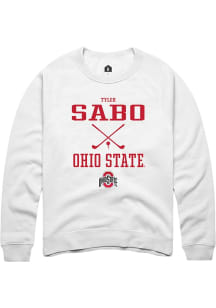 Tyler Sabo  Rally Ohio State Buckeyes Mens White NIL Sport Icon Long Sleeve Crew Sweatshirt