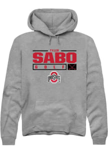 Tyler Sabo  Rally Ohio State Buckeyes Mens Graphite NIL Stacked Box Long Sleeve Hoodie