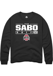 Tyler Sabo  Rally Ohio State Buckeyes Mens Black NIL Stacked Box Long Sleeve Crew Sweatshirt