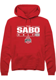 Tyler Sabo  Rally Ohio State Buckeyes Mens Red NIL Stacked Box Long Sleeve Hoodie