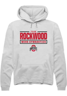 Tyler Rockwood  Rally Ohio State Buckeyes Mens White NIL Stacked Box Long Sleeve Hoodie