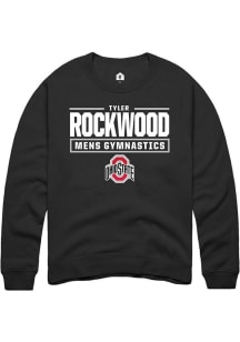 Tyler Rockwood  Rally Ohio State Buckeyes Mens Black NIL Stacked Box Long Sleeve Crew Sweatshirt