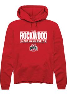 Tyler Rockwood  Rally Ohio State Buckeyes Mens Red NIL Stacked Box Long Sleeve Hoodie