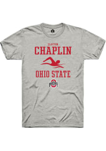 Clayton Chaplin Ash Ohio State Buckeyes NIL Sport Icon Short Sleeve T Shirt
