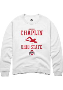 Clayton Chaplin Rally Mens White Ohio State Buckeyes NIL Sport Icon Crew Sweatshirt