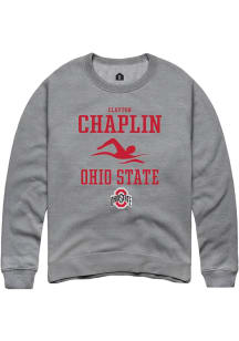 Clayton Chaplin Rally Mens Graphite Ohio State Buckeyes NIL Sport Icon Crew Sweatshirt