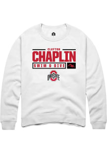 Clayton Chaplin Rally Mens White Ohio State Buckeyes NIL Stacked Box Crew Sweatshirt