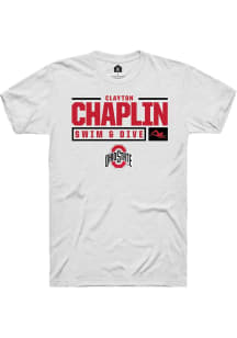 Clayton Chaplin White Ohio State Buckeyes NIL Stacked Box Short Sleeve T Shirt