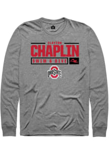 Clayton Chaplin Rally Mens Graphite Ohio State Buckeyes NIL Stacked Box Tee
