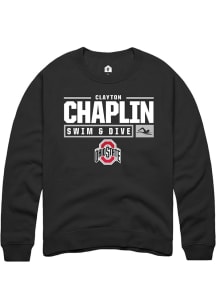 Clayton Chaplin Rally Mens Black Ohio State Buckeyes NIL Stacked Box Crew Sweatshirt
