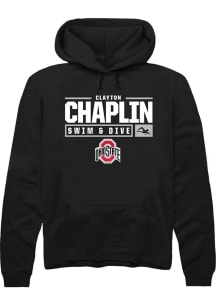 Clayton Chaplin Rally Mens Black Ohio State Buckeyes NIL Stacked Box Hooded Sweatshirt