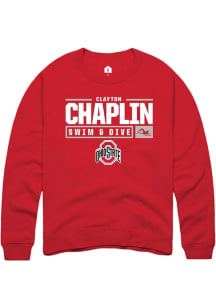 Clayton Chaplin Rally Mens Red Ohio State Buckeyes NIL Stacked Box Crew Sweatshirt