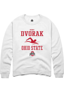 Henry Dvorak  Rally Ohio State Buckeyes Mens White NIL Sport Icon Long Sleeve Crew Sweatshirt