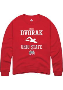 Henry Dvorak  Rally Ohio State Buckeyes Mens Red NIL Sport Icon Long Sleeve Crew Sweatshirt